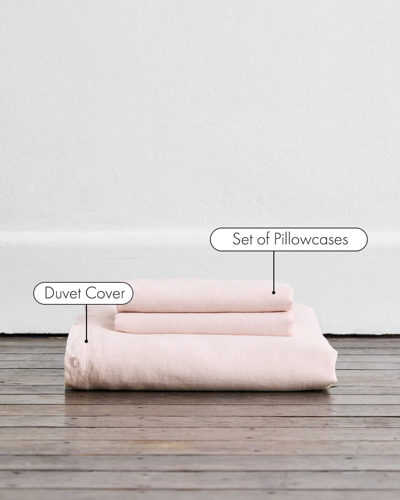 Rosewater 100% French Flax Linen Duvet Cover Set