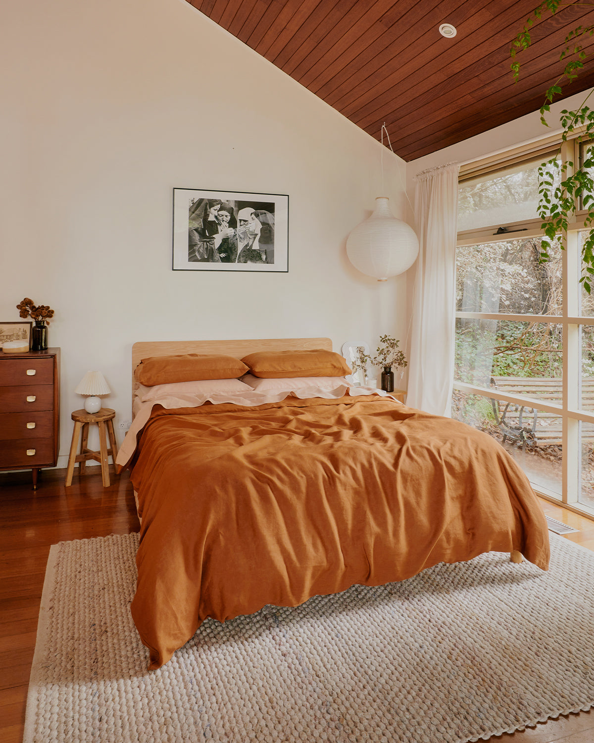 Rust & Terracotta 100% French Flax Linen Bedding Bundle - KING SIZE