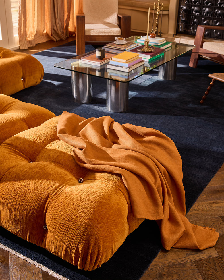 Rust 100% French Flax Linen Throw – Bed Threads