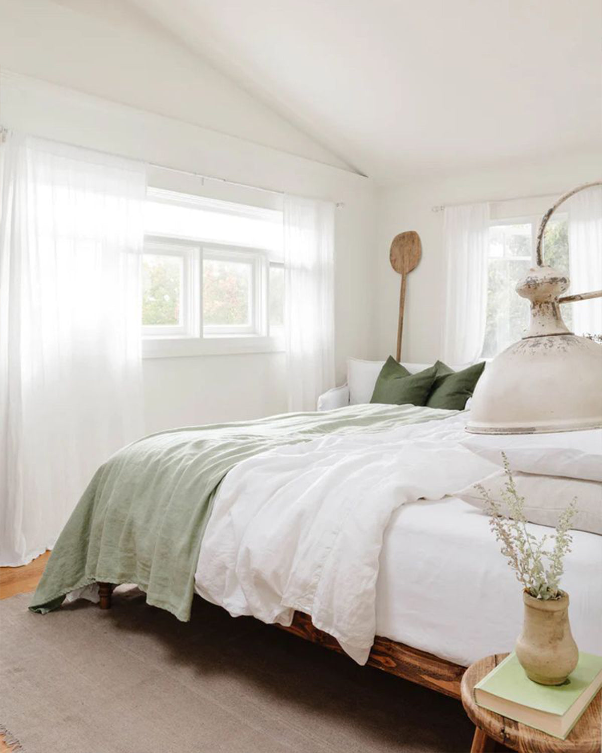 Sage 100% French Flax Linen Throw - Main Image