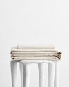 Oatmeal & White Stripe 100% French Flax Linen Sheet Set