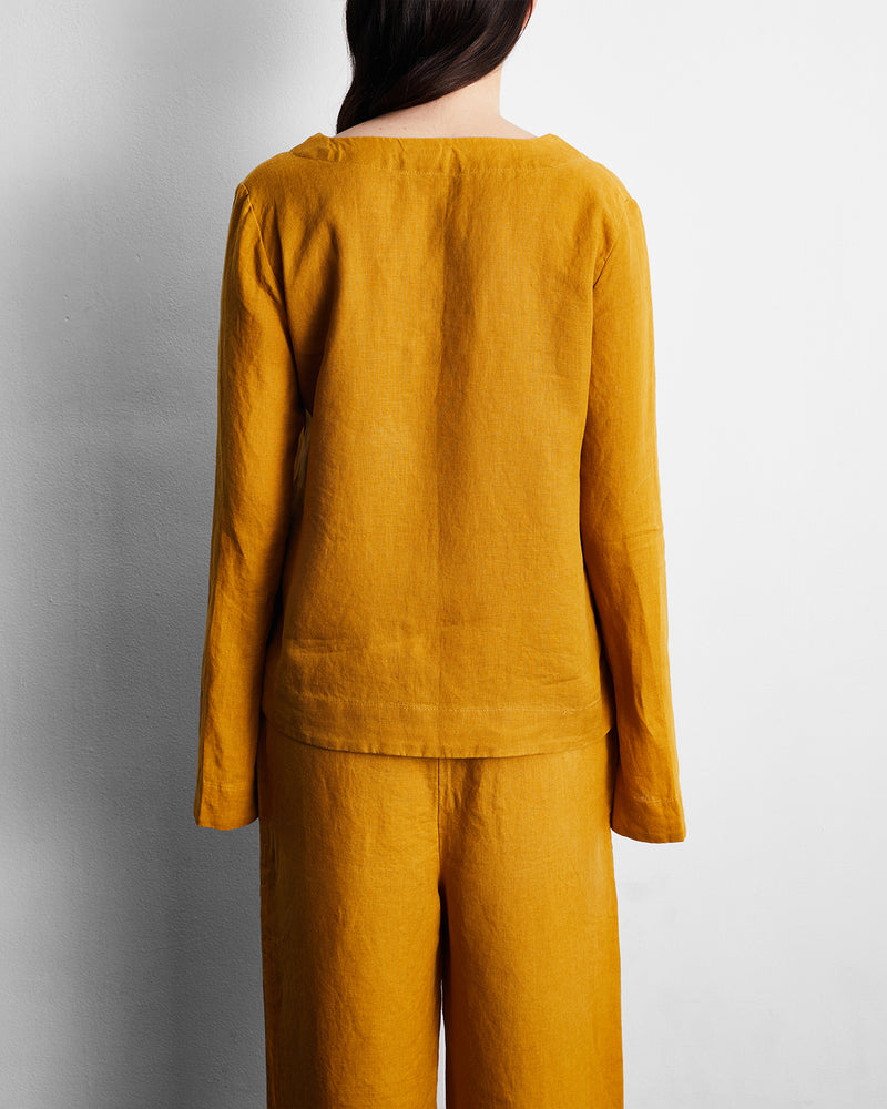 Turmeric 100% French Flax Linen Top