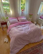 Bubblegum 100% Organic Cotton Percale Flat Sheet - view