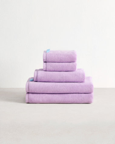 Violet 100% Cotton Terry Bath Towel Bundle