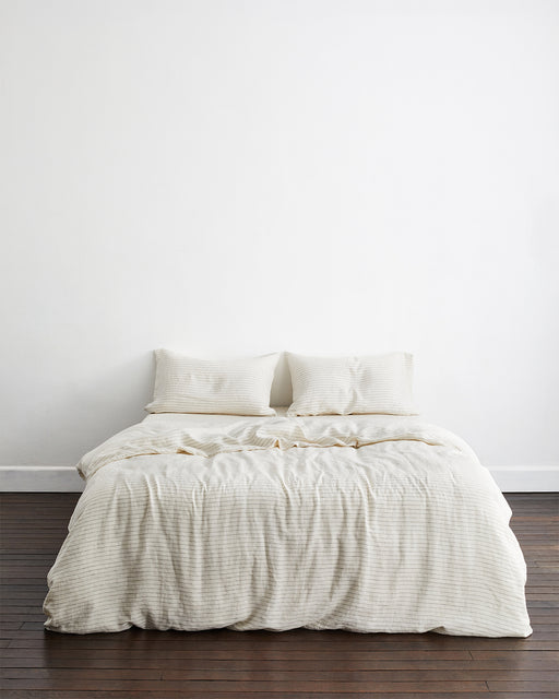Stripe 100% French Flax Linen Bedding Set