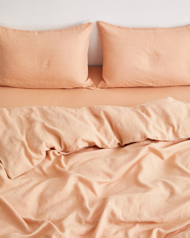 Terracotta Flax Linen Quilt Cover Set  Bed Linen Sets Online – Bed Threads