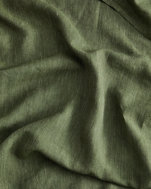 Olive Stripe 100% French Flax Linen Bedding Set