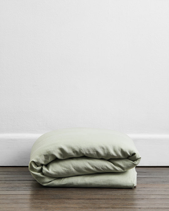 Sage 100% French Flax Linen Duvet Cover
