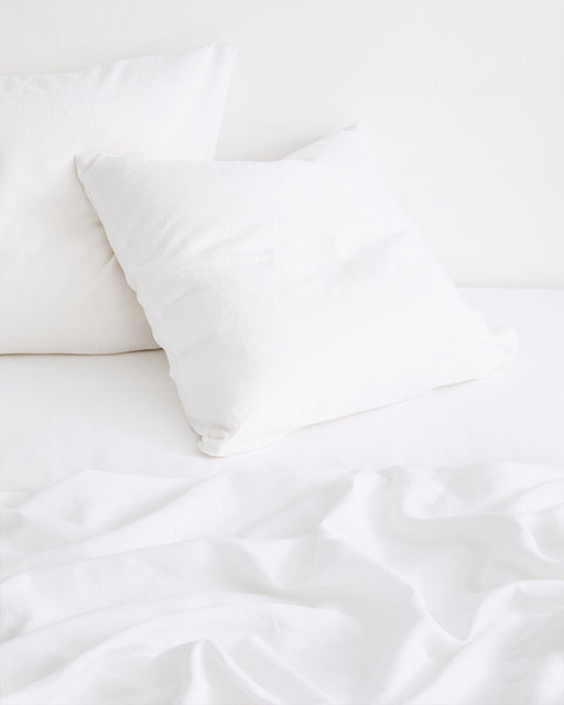 White 100% French Flax Linen European Pillowcases (Set of Two)