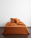 Rust 100% French Flax Linen European Pillowcases (Set of Two)