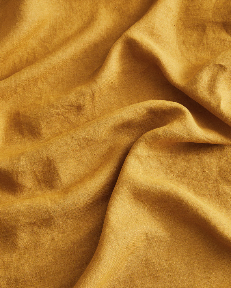 Turmeric 100% French Flax Linen Flat Sheet