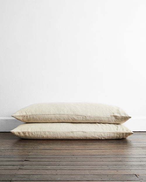 Oatmeal 100% Flax Linen King Pillowcases (Set of Two)