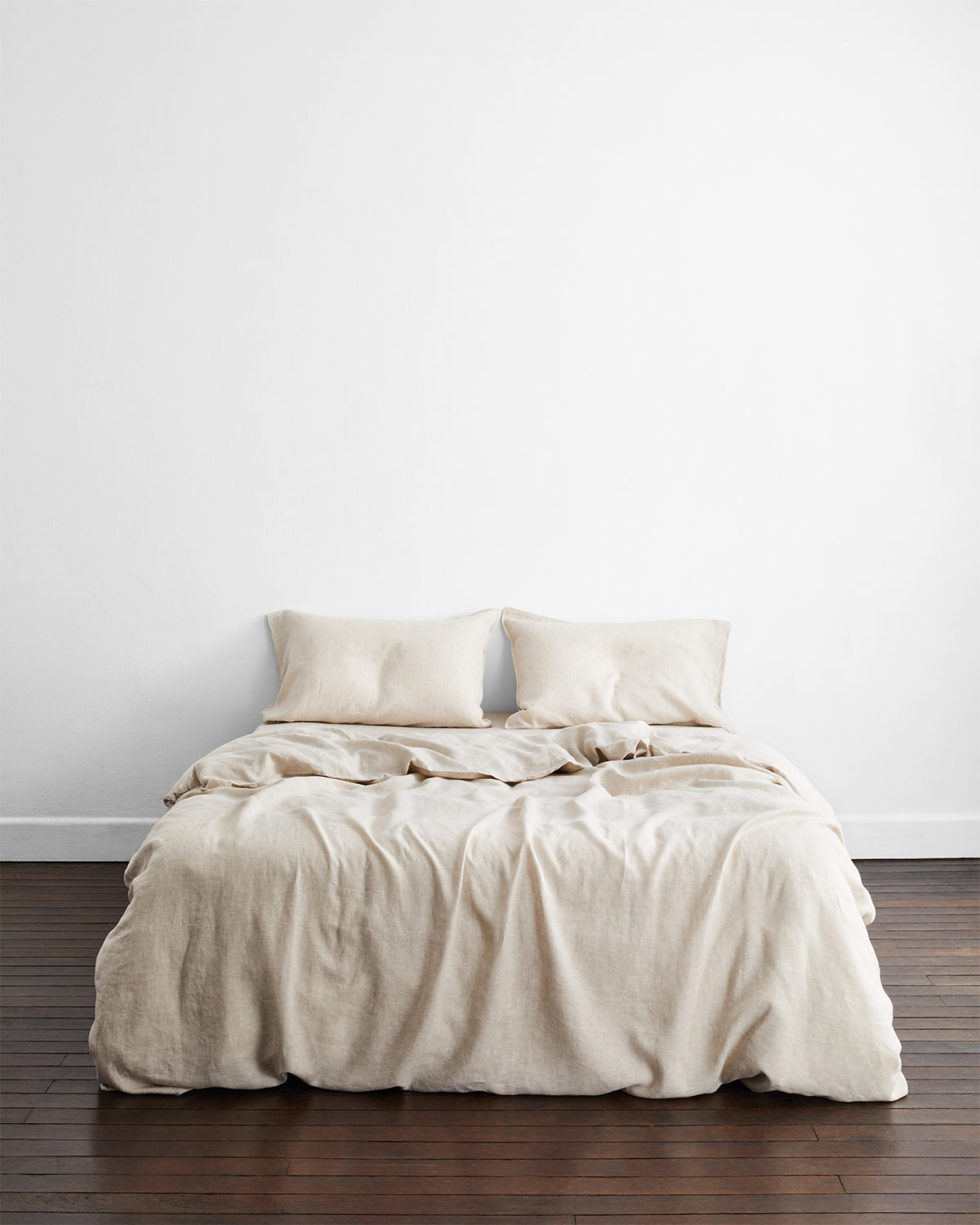 thumbnail interactive-video image 1 of Handmade 100% Linen Pillowcase Sham Set Of 2 - Oatmeal, Standard Queen King Euro Size Options 1 of 3