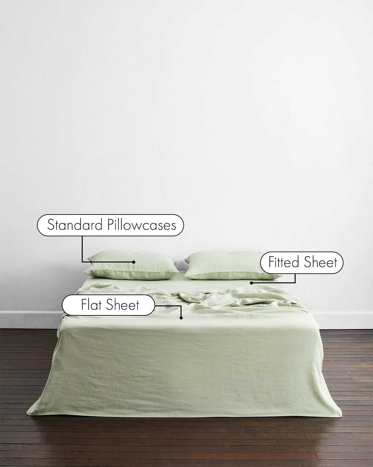 Linen Roots Sheets 100% French Flax Linen Sheet Set - Sage | Bed Threads