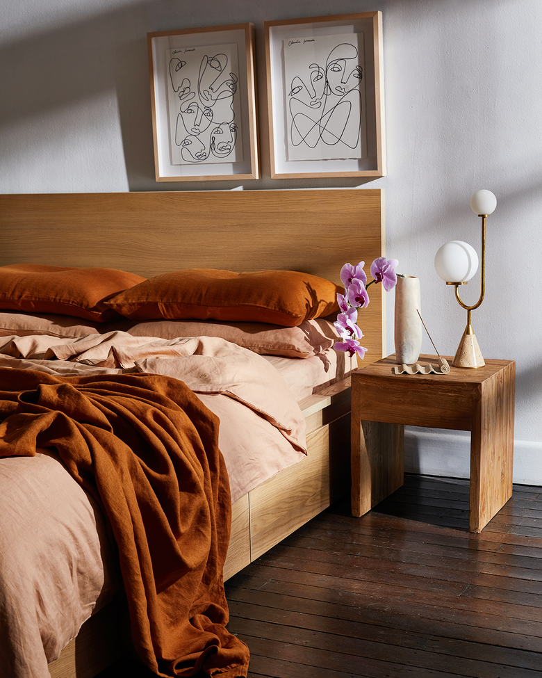 Rust 100% French Flax Linen Throw – Bed Threads