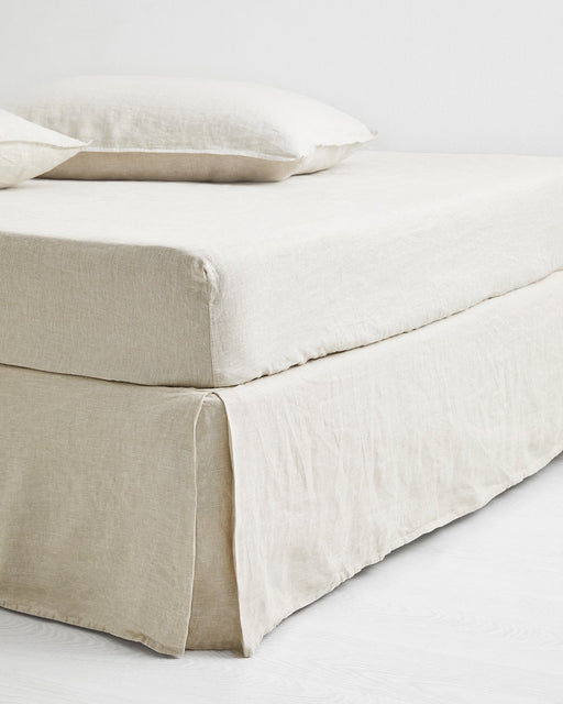 Oatmeal 100% French Flax Linen Bed Skirt