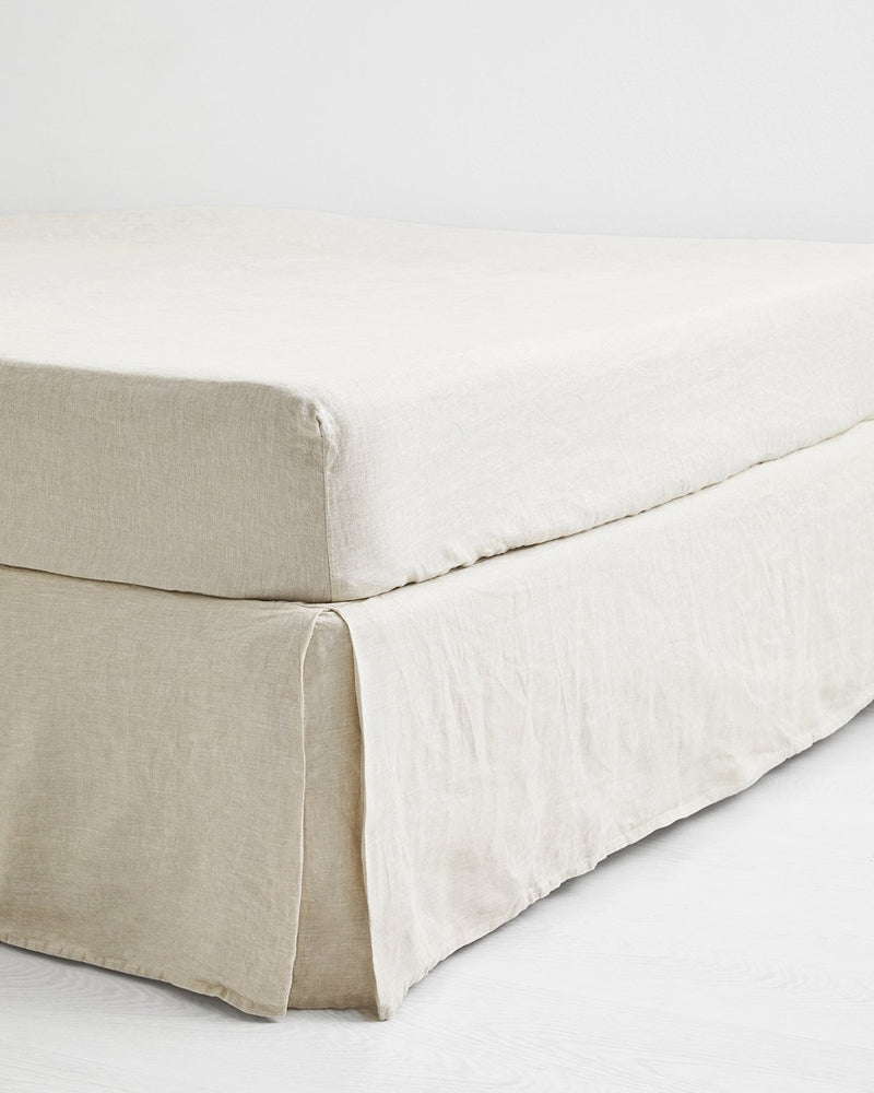 Oatmeal 100% French Flax Linen Bed Skirt