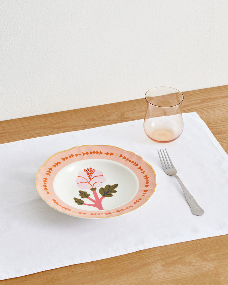 Bitossi Home Deep Soup Plate Botanica in Pink