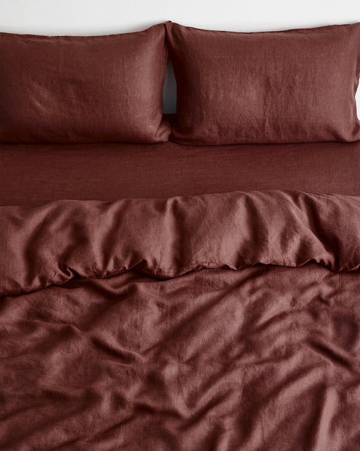 Cacao 100% French Flax Linen Duvet Cover