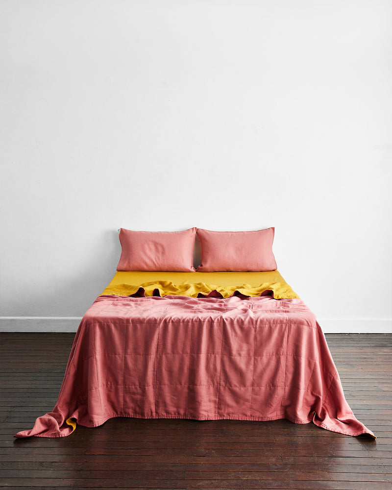Terracotta & Rust Two-Tone Quilt