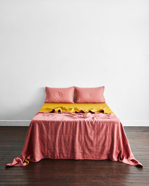 Pink Clay & Turmeric Two-Tone Quilt