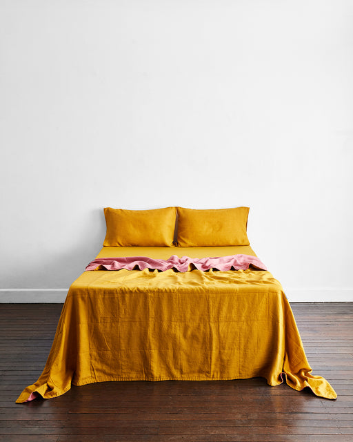 Pink Clay & Turmeric Two-Tone Quilt