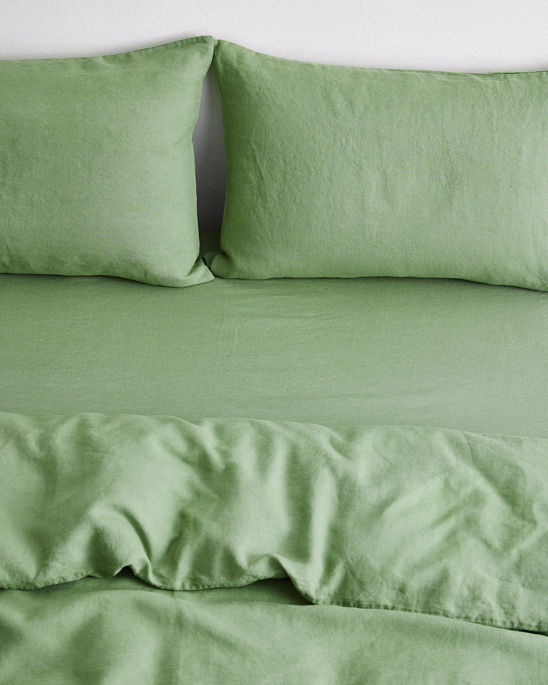 Pistachio 100% French Flax Linen Pillowcases (Set of Two)