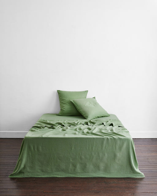 Pistachio 100% French Flax Linen European Pillowcases (Set of Two)
