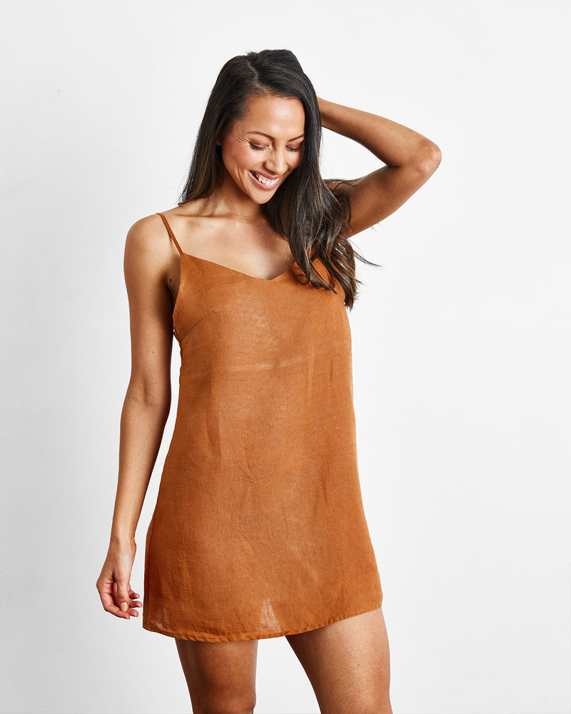 Rust 100% French Flax Linen Slip – Bed Threads