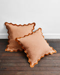 Terracotta & Rust  Scalloped European Pillowcases (Set of Two)