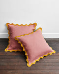 Pink Clay & Turmeric  Scalloped European Pillowcases (Set of Two)